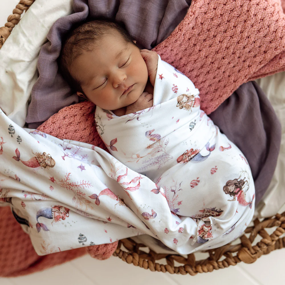 Mermaid Organic Jersey Wrap & Topknot Set - Image 4