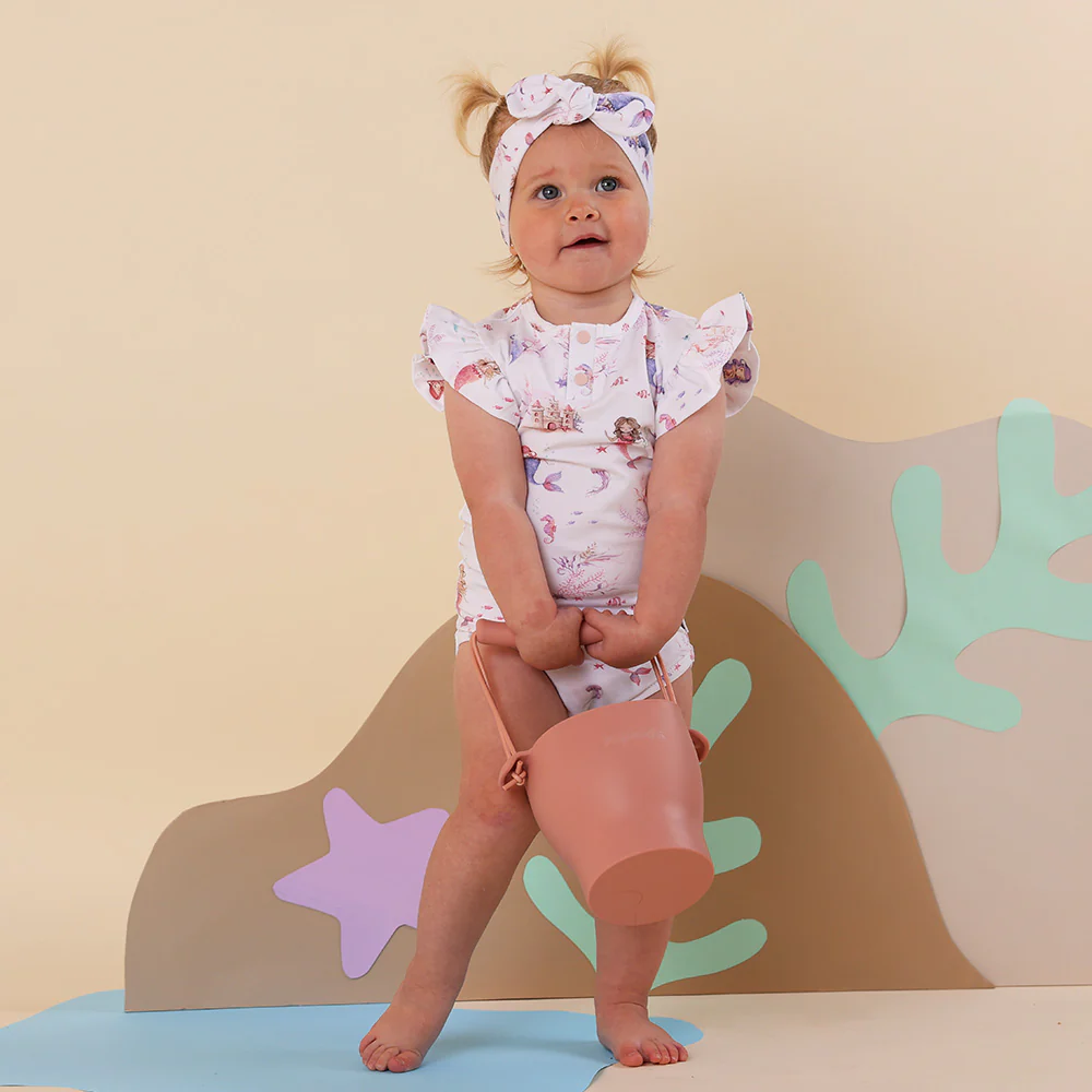 Mermaid Short Sleeve Organic Bodysuit with Frill - Image 11