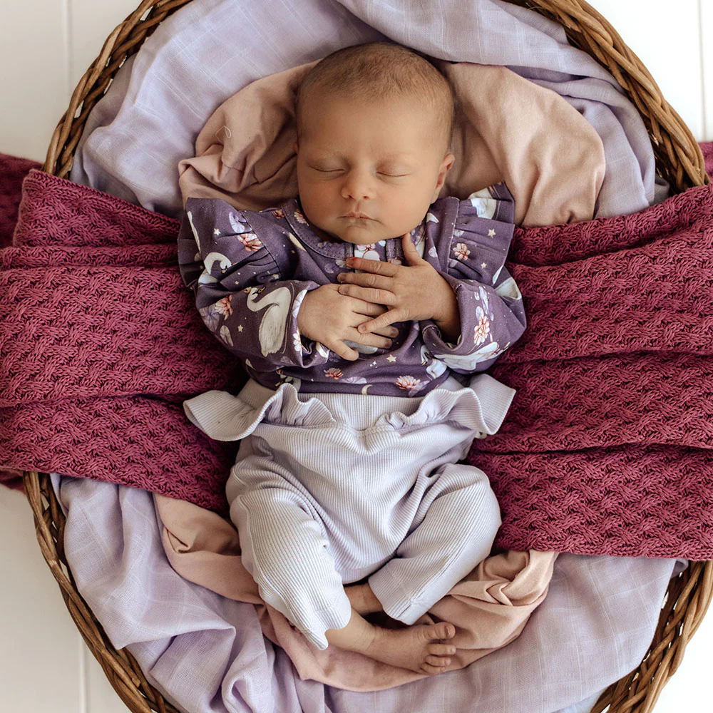 Midnight Swan Long Sleeve Organic Bodysuit with Frill - Image 9