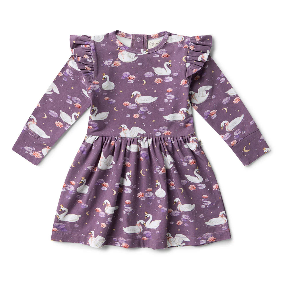 Midnight Swan Long Sleeve Organic Dress - Image 10