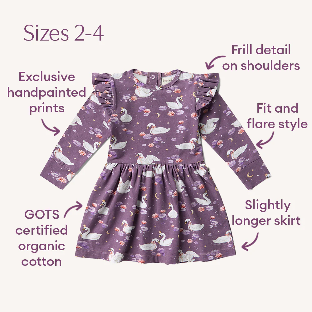Midnight Swan Long Sleeve Organic Dress - Image 12