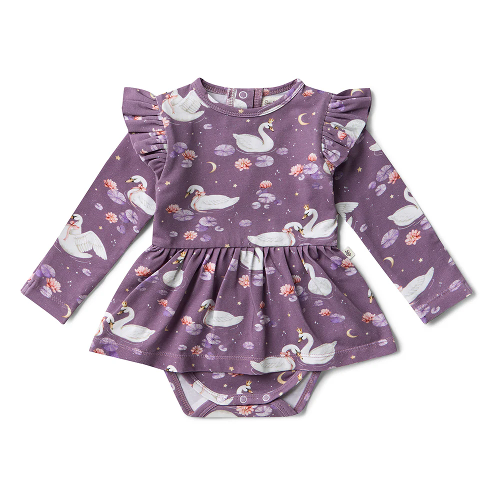 Midnight Swan Long Sleeve Organic Dress - Image 2
