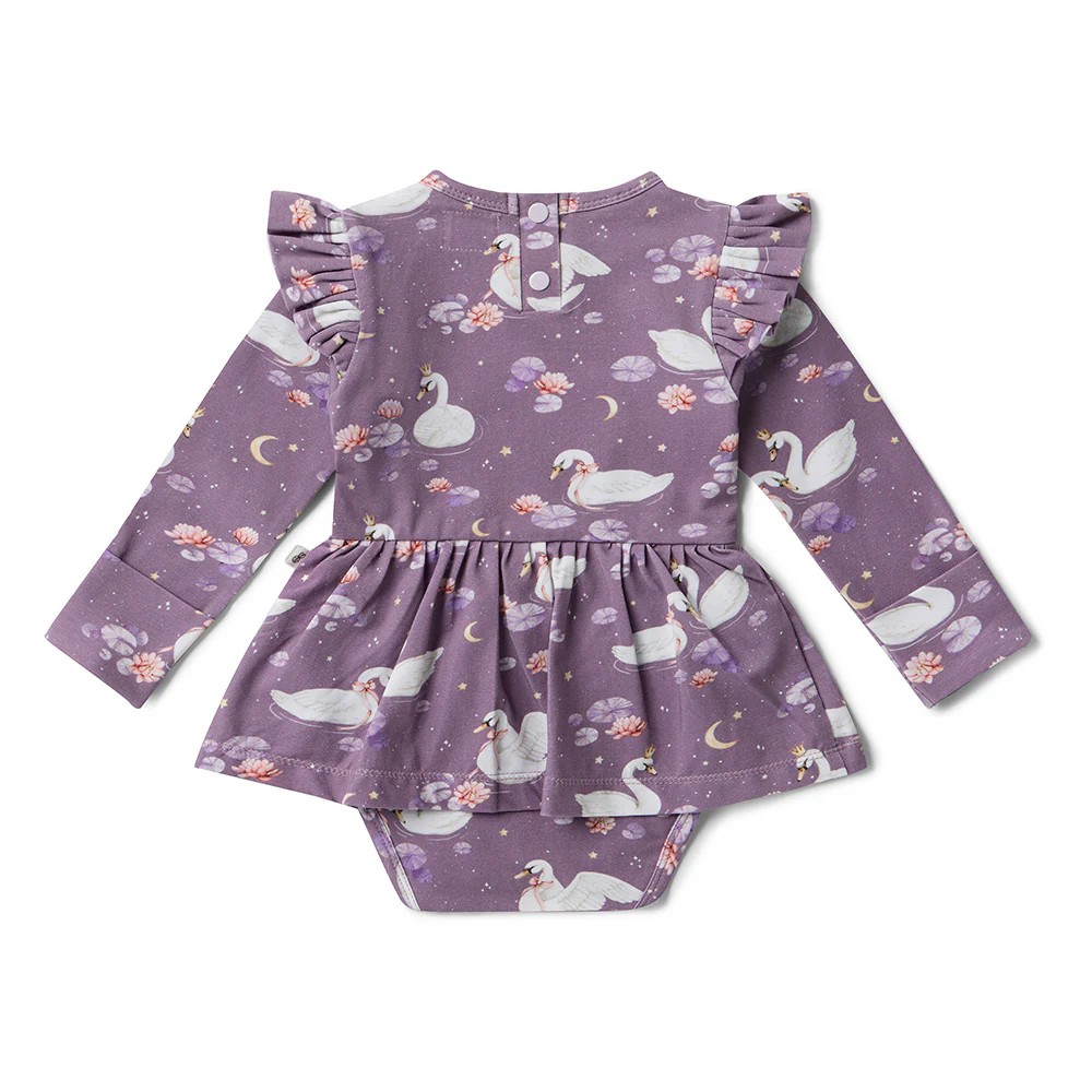 Midnight Swan Long Sleeve Organic Dress - Image 6