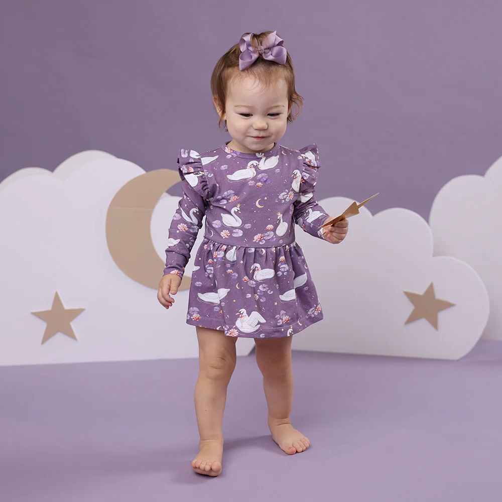 Midnight Swan Long Sleeve Organic Dress - Image 8