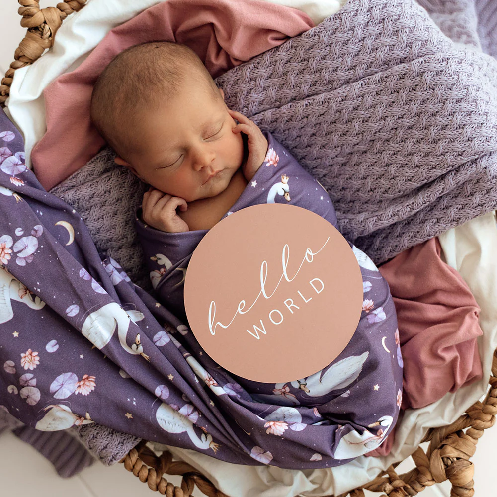 Midnight Swan Organic Jersey Wrap & Topknot Set - Image 4