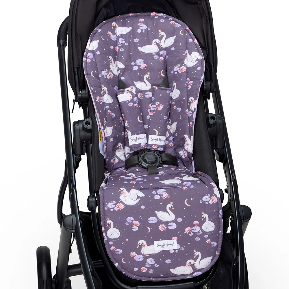 Bundle - Midnight Swan Pram Liner & Strap Cover Set - Image 3