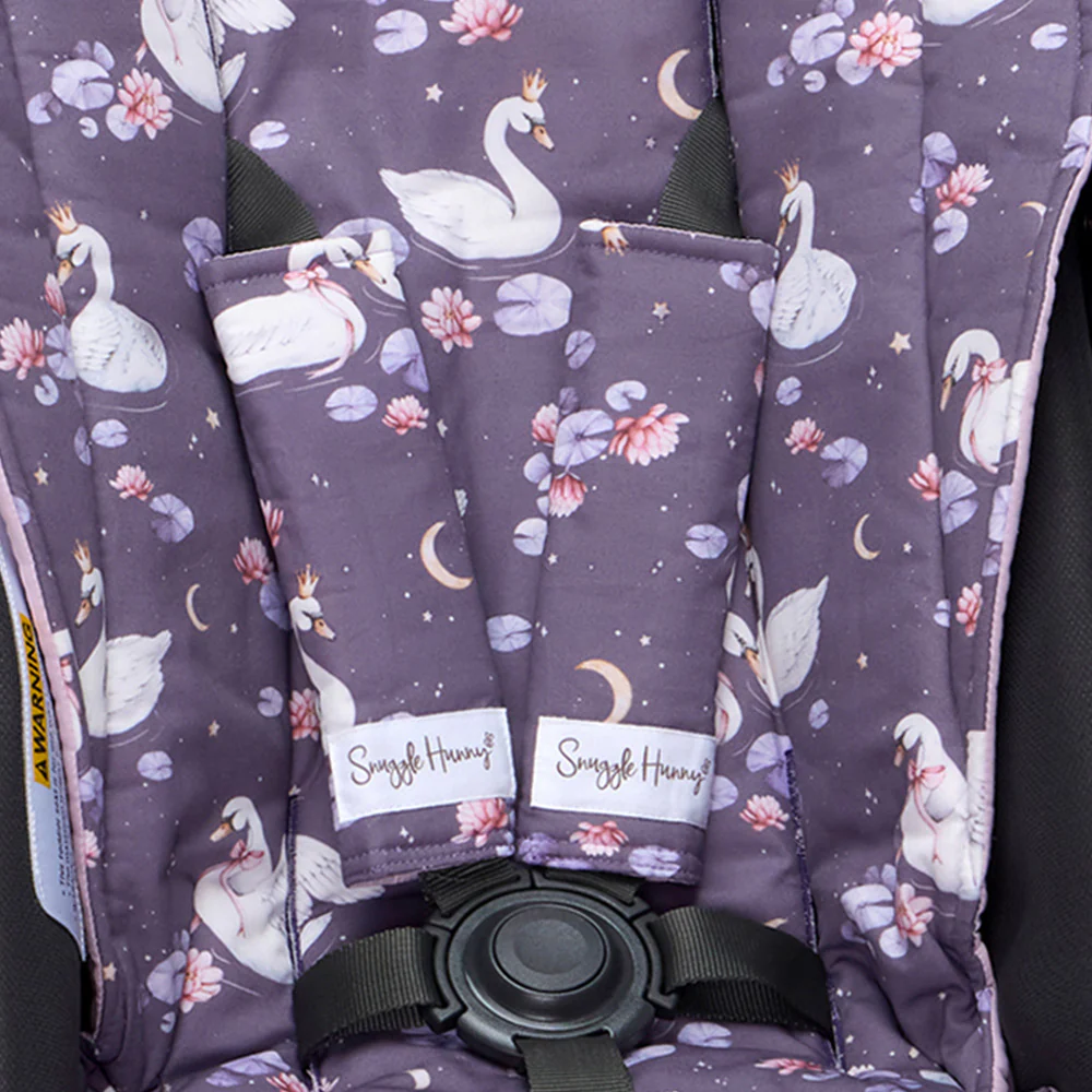 Midnight Swan Universal Reversible Pram Strap Covers - Image 2