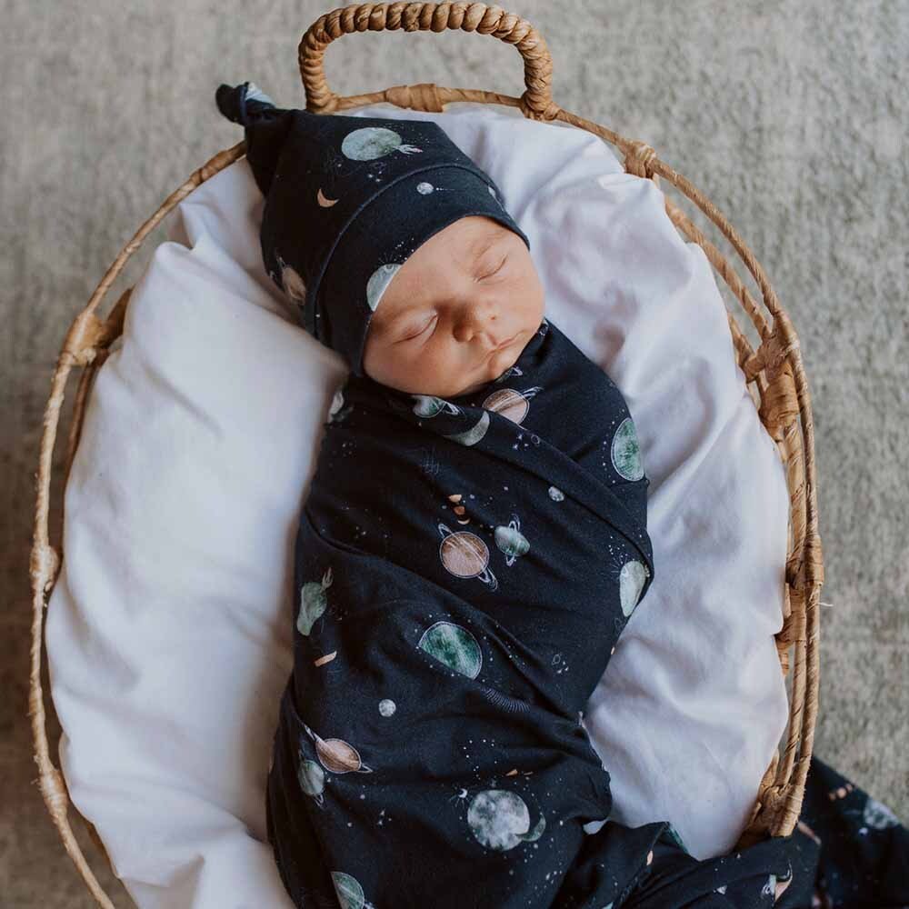 Milky Way Organic Jersey Wrap & Beanie Set - Image 7