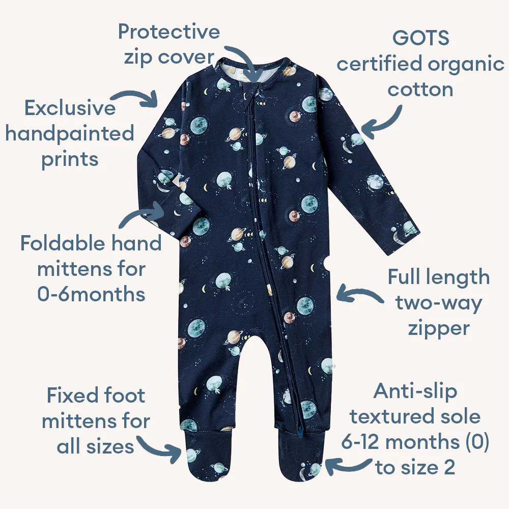 Milky Way Organic Snuggle Sleepsuit Zip Footie - Image 4