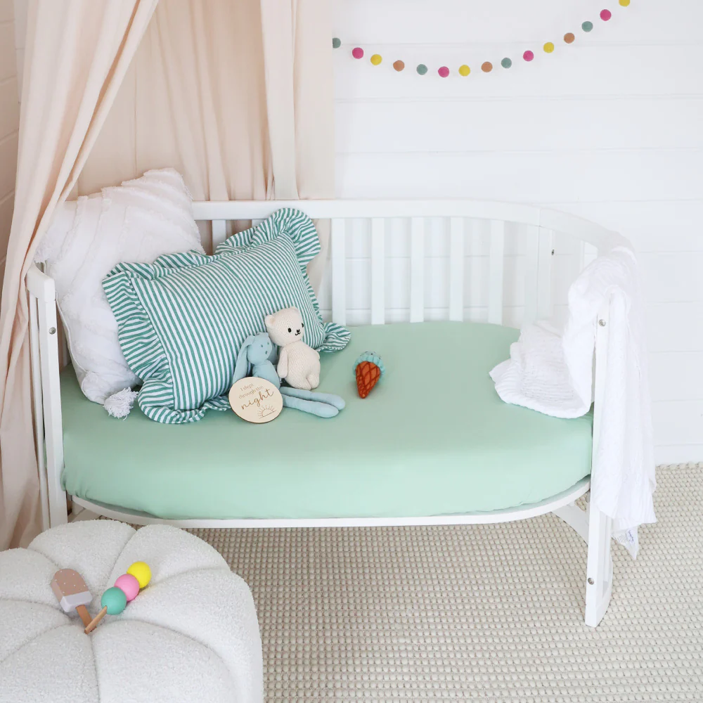 Mint Organic Fitted Cot Sheet - Image 4
