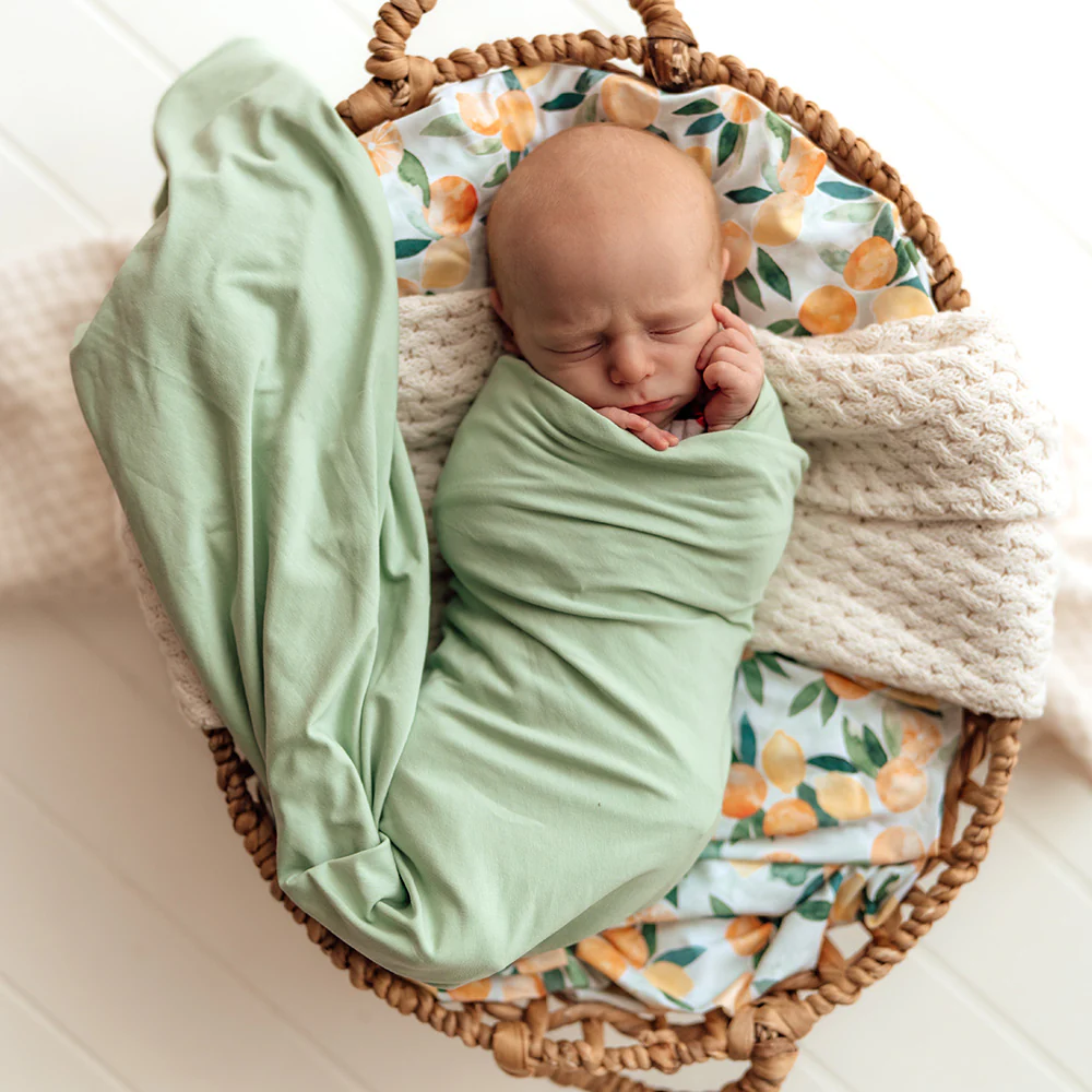 Mint Organic Jersey Wrap & Beanie Set - Image 3