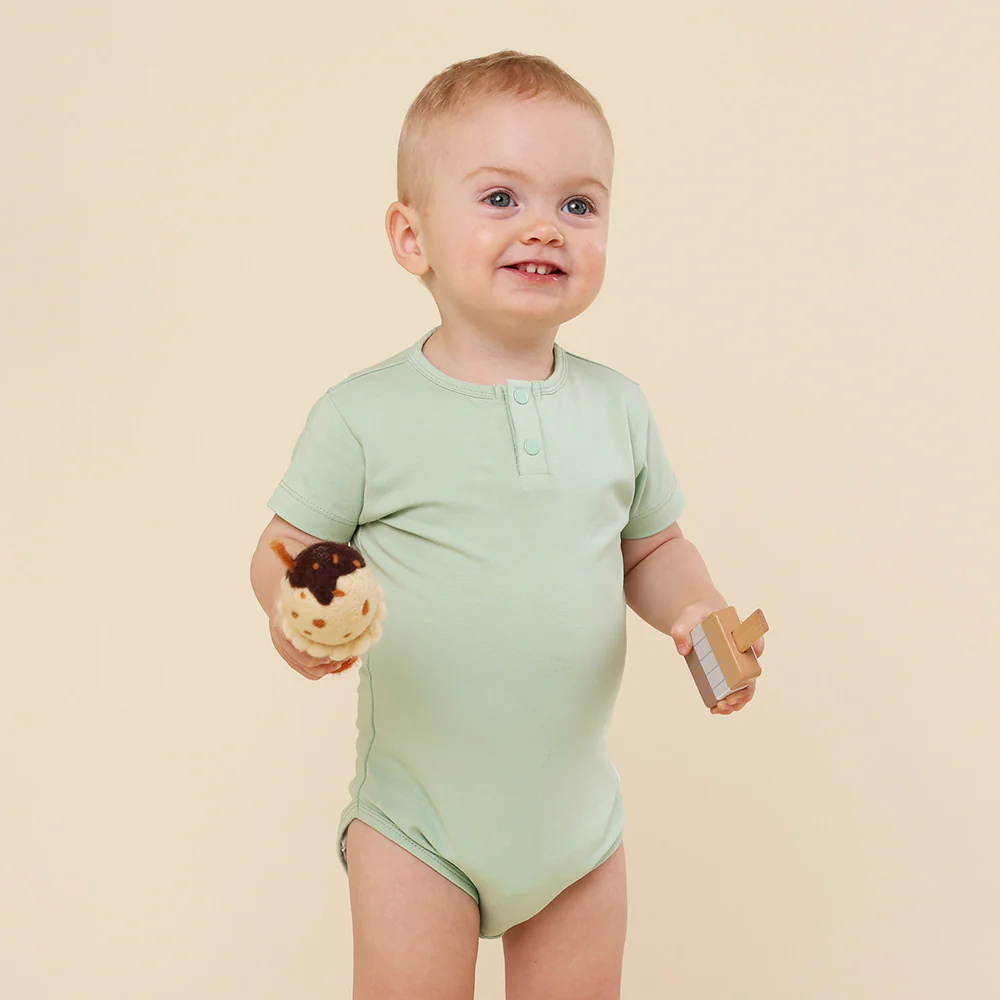 Mint Short Sleeve Organic Bodysuit - Image 3