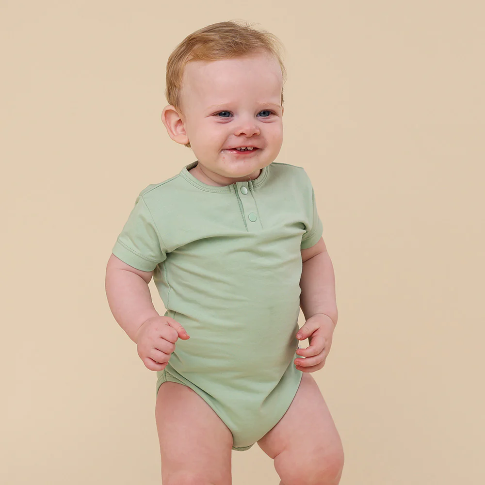 Mint Short Sleeve Organic Bodysuit - Image 4