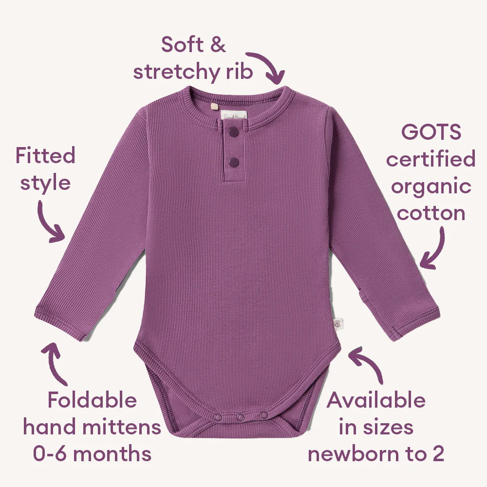 Mulberry Long Sleeve Organic Bodysuit - Image 4
