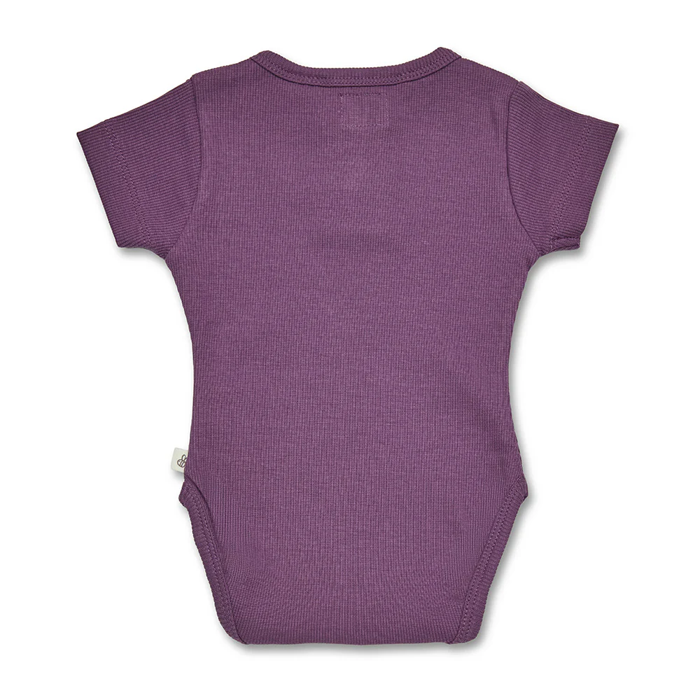 Mulberry Rib Short Sleeve Organic Bodysuit - Image 4