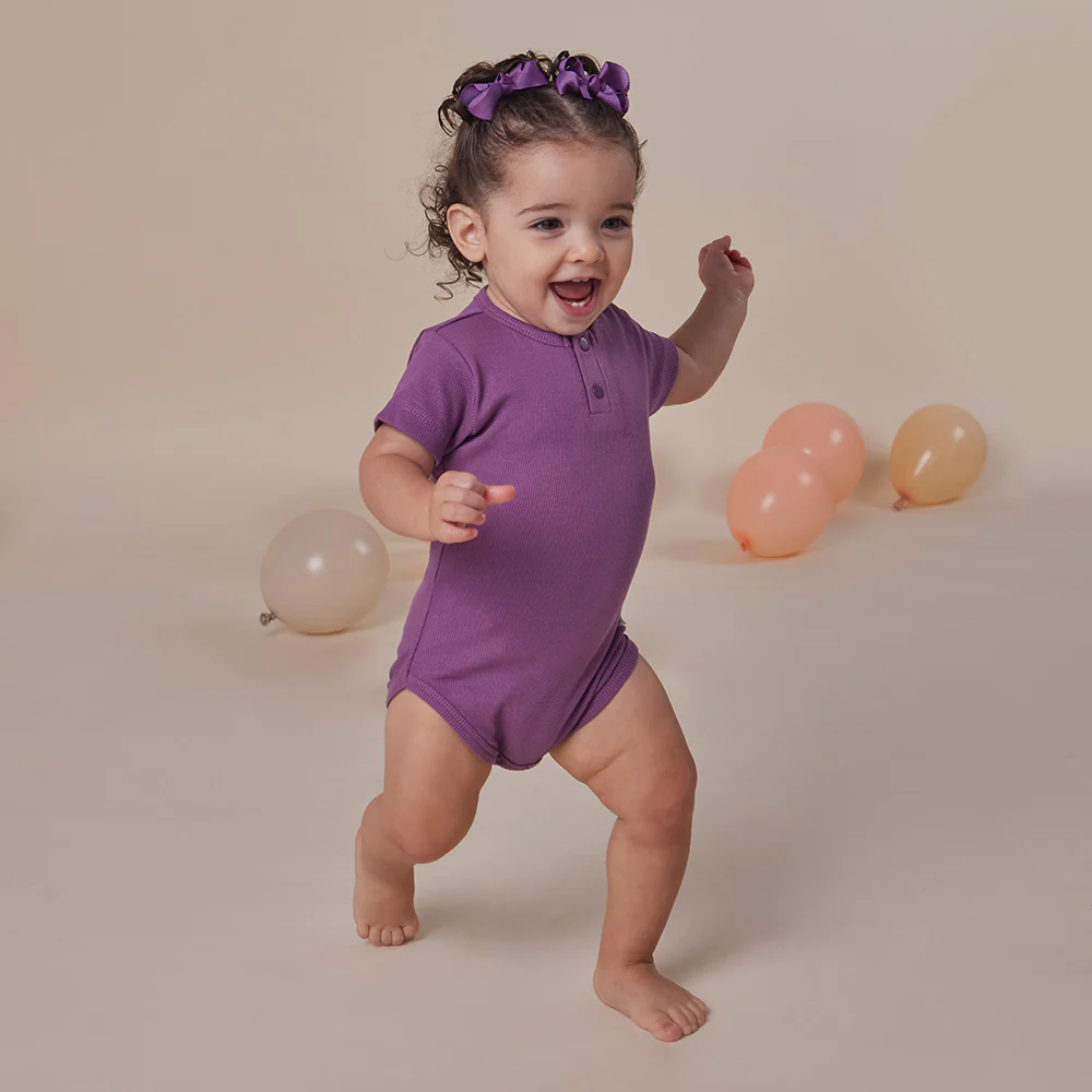 Mulberry Rib Short Sleeve Organic Bodysuit - Image 5