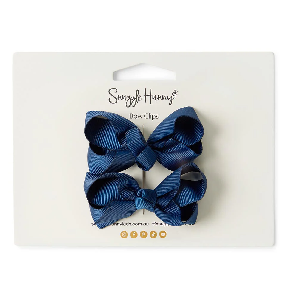 Navy Blue Piggy Tail Hair Clips - Pair - Image 3
