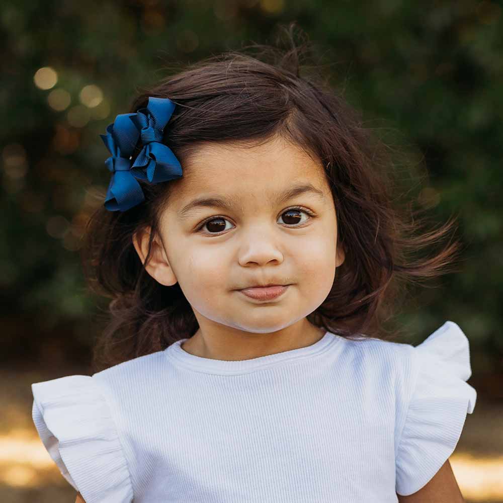 Navy Blue Piggy Tail Hair Clips - Pair - Image 4