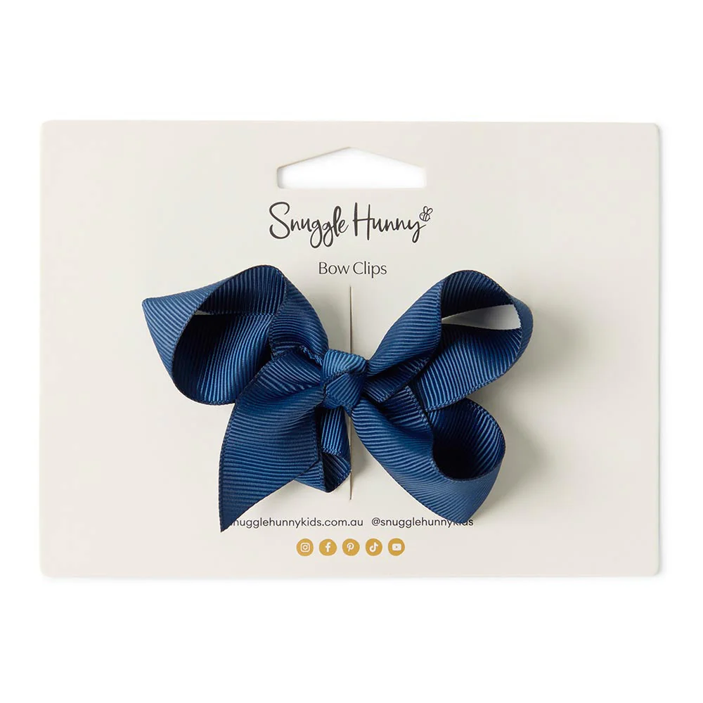 Navy Blue Bow Hair Clip - Image 3