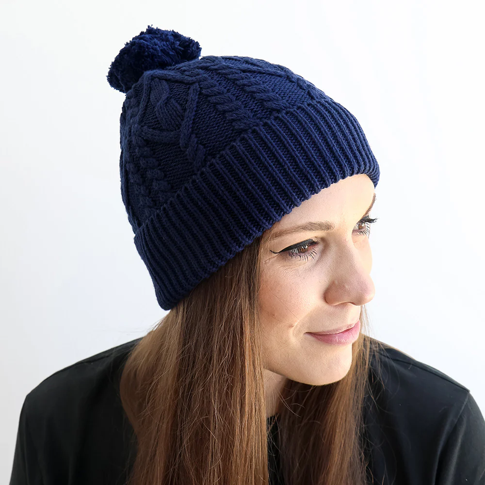 Navy Organic Adult Knit Beanie - Image 3