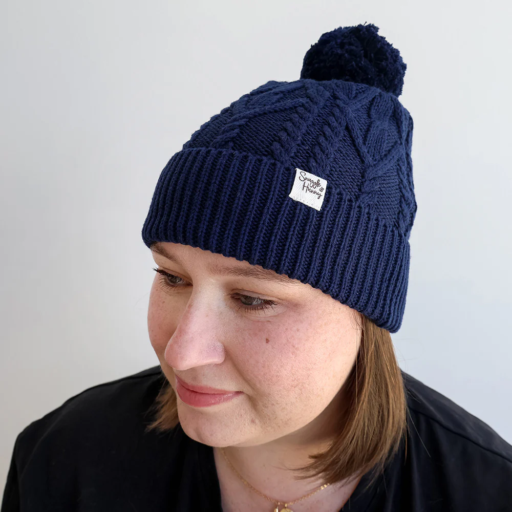 Navy Organic Adult Knit Beanie - Image 5