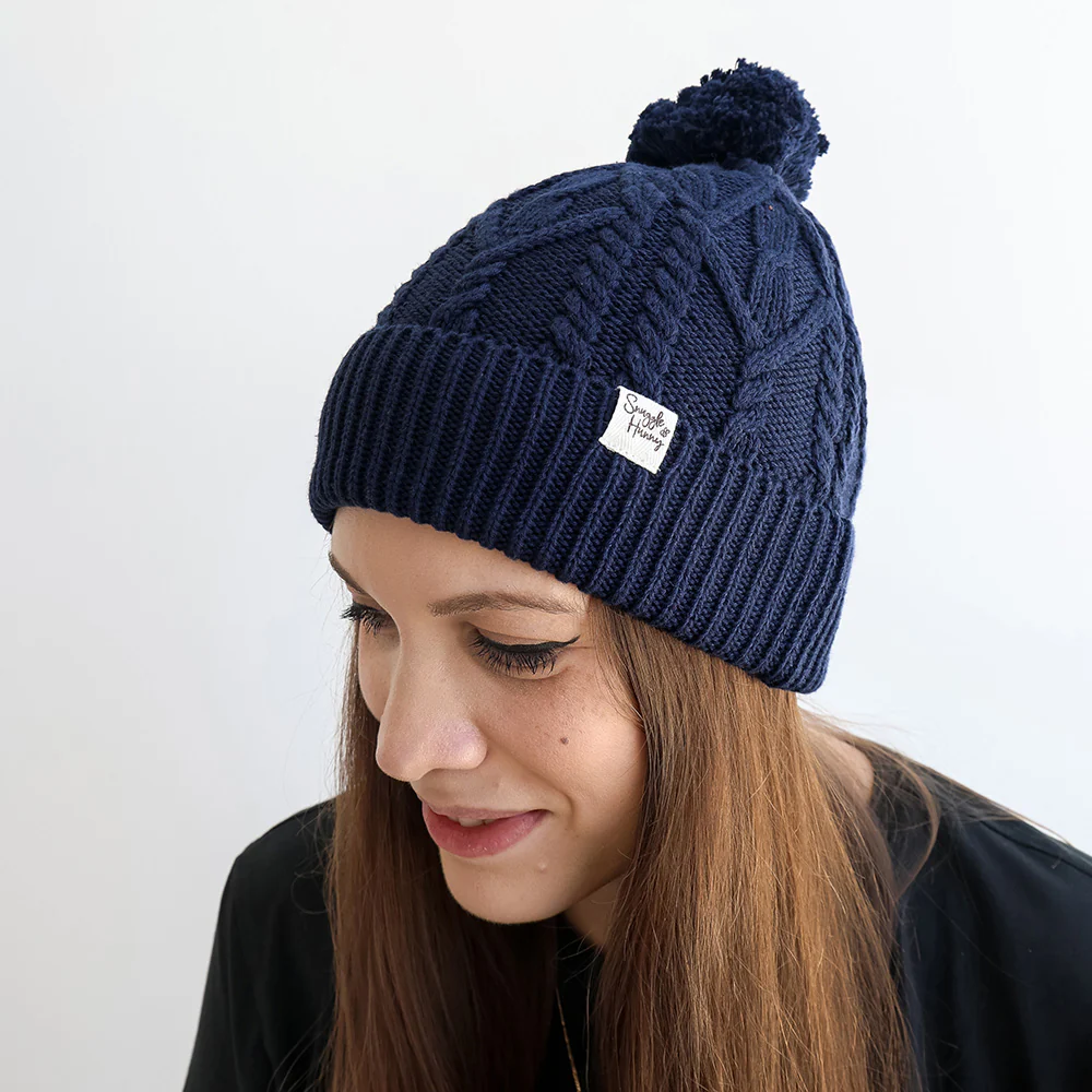 Navy Organic Adult Knit Beanie - Image 6