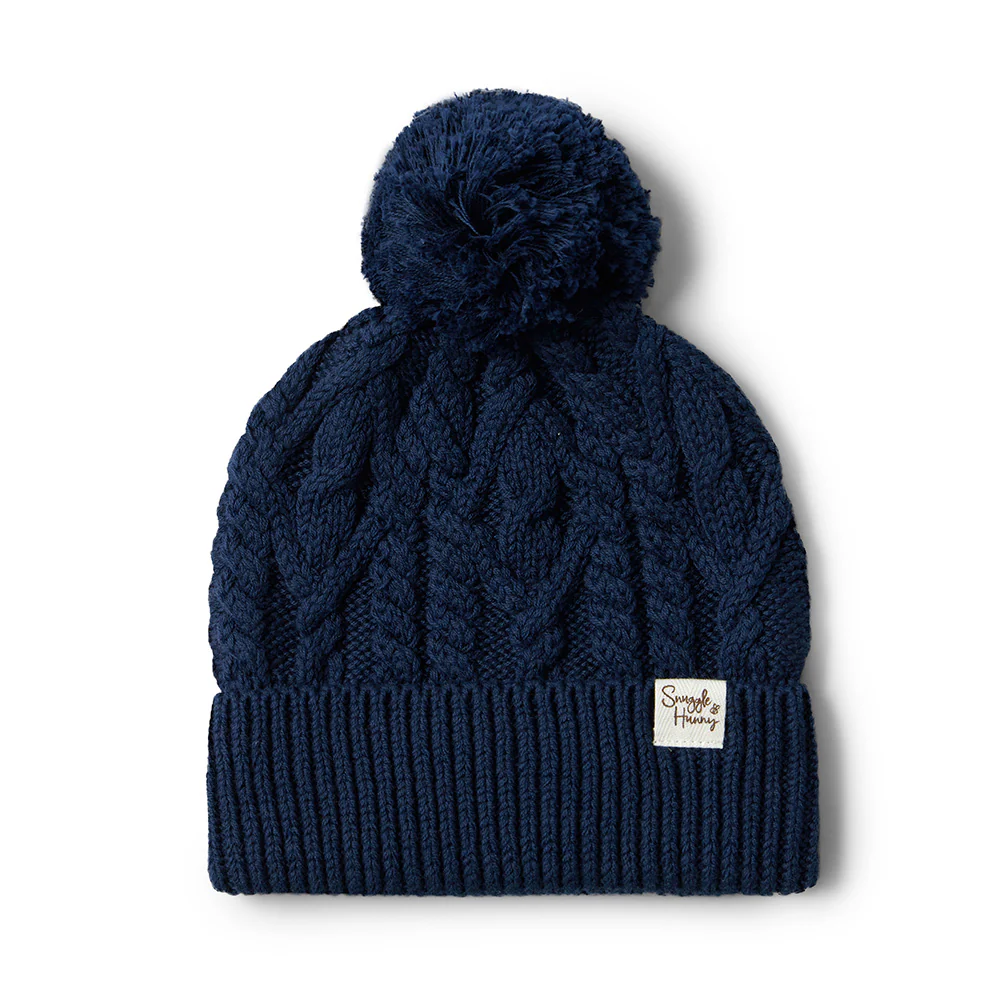 Navy Organic Baby Knit Beanie - Image 2