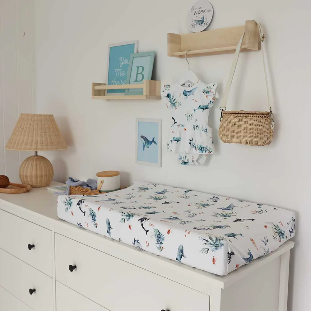 Ocean Organic Bassinet Sheet / Change Pad Cover - Image 2