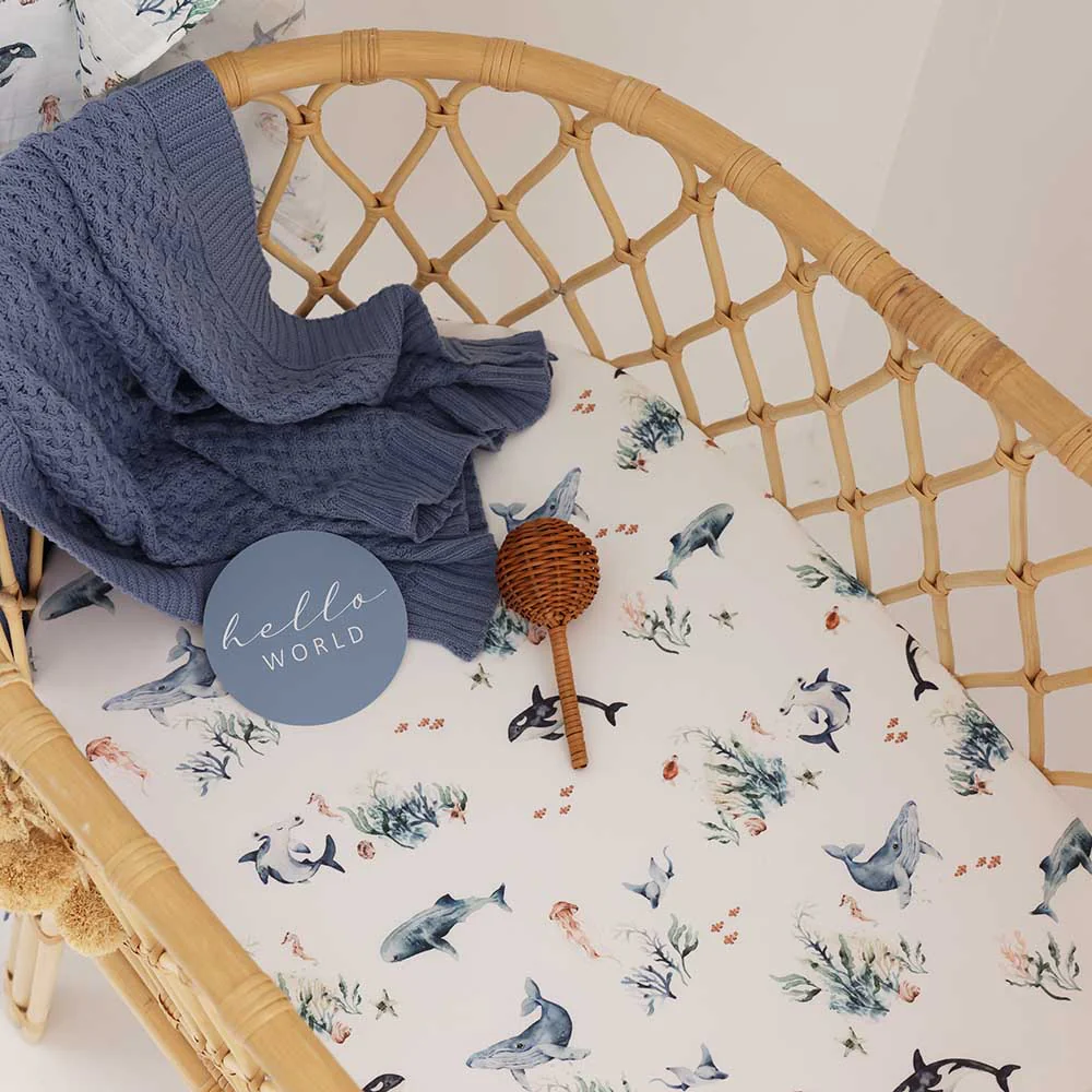 Ocean Organic Bassinet Sheet / Change Pad Cover - Image 4