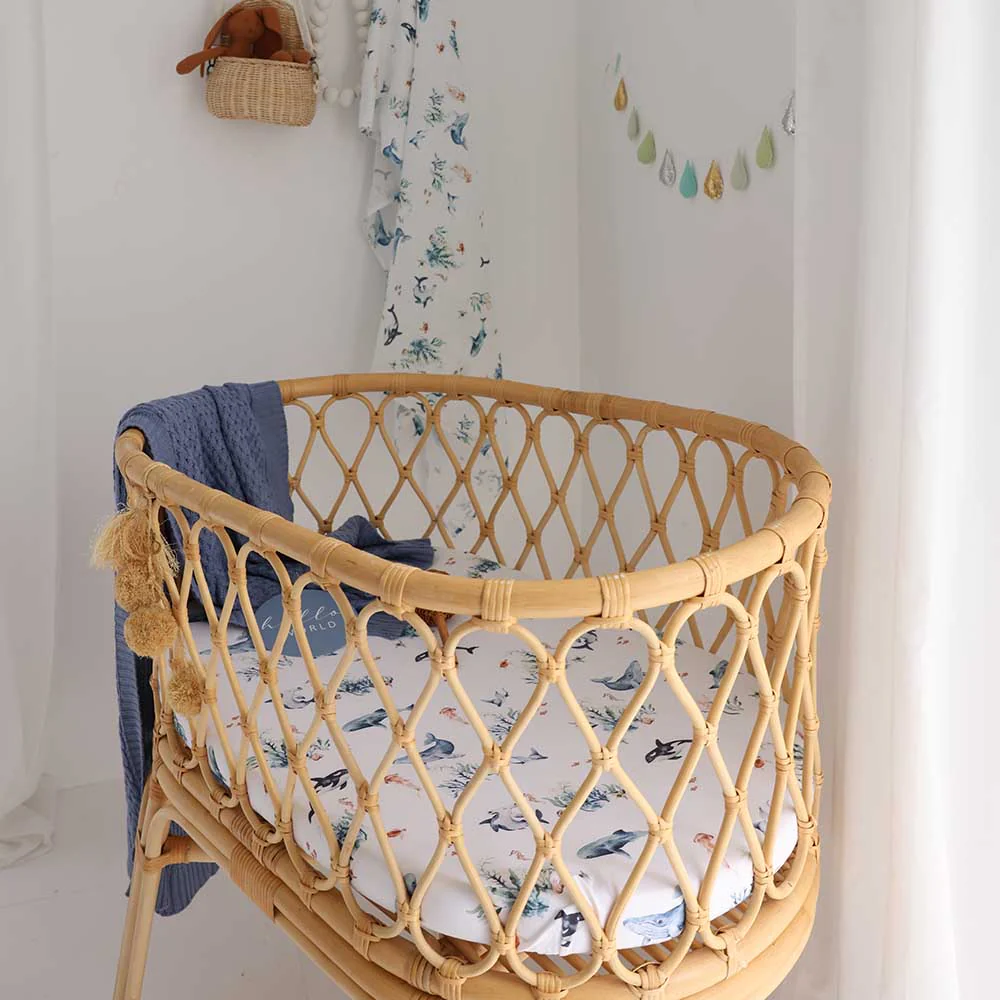 Ocean Organic Bassinet Sheet / Change Pad Cover - Image 5