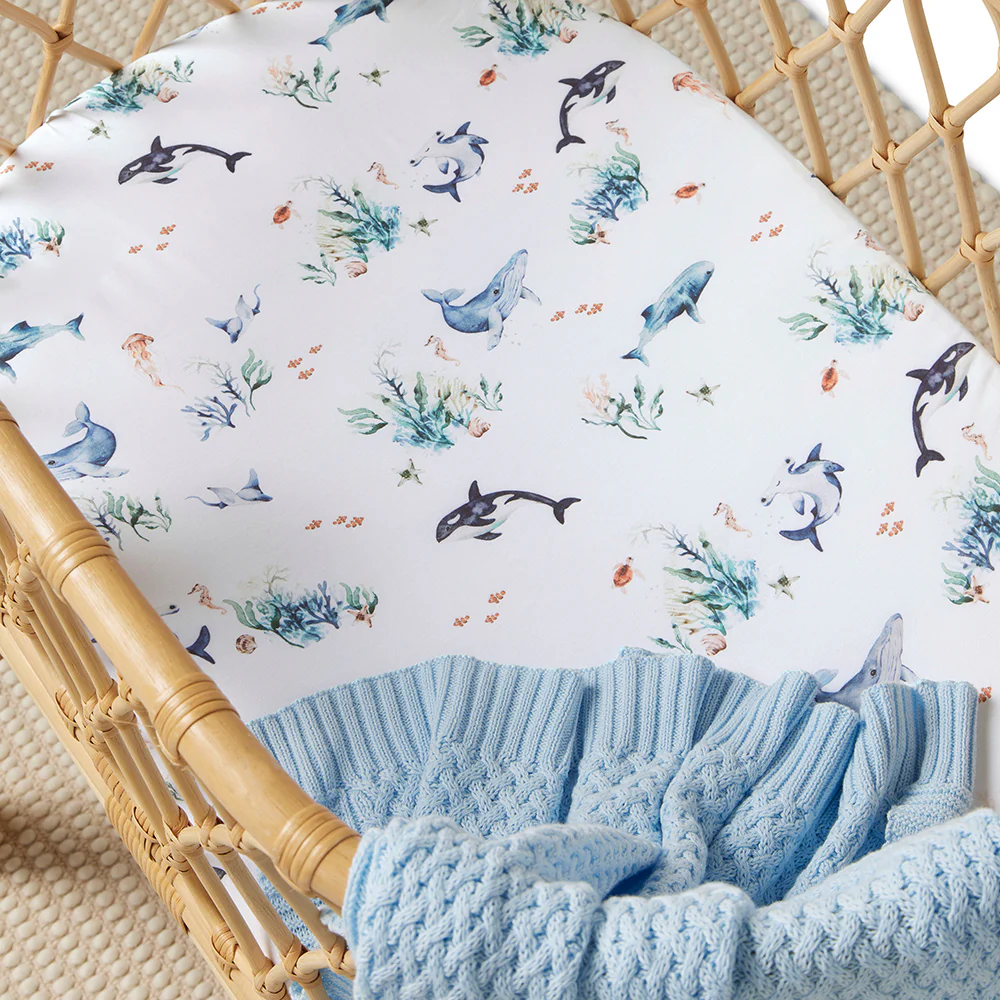 Ocean Organic Bassinet Sheet / Change Pad Cover - Image 9