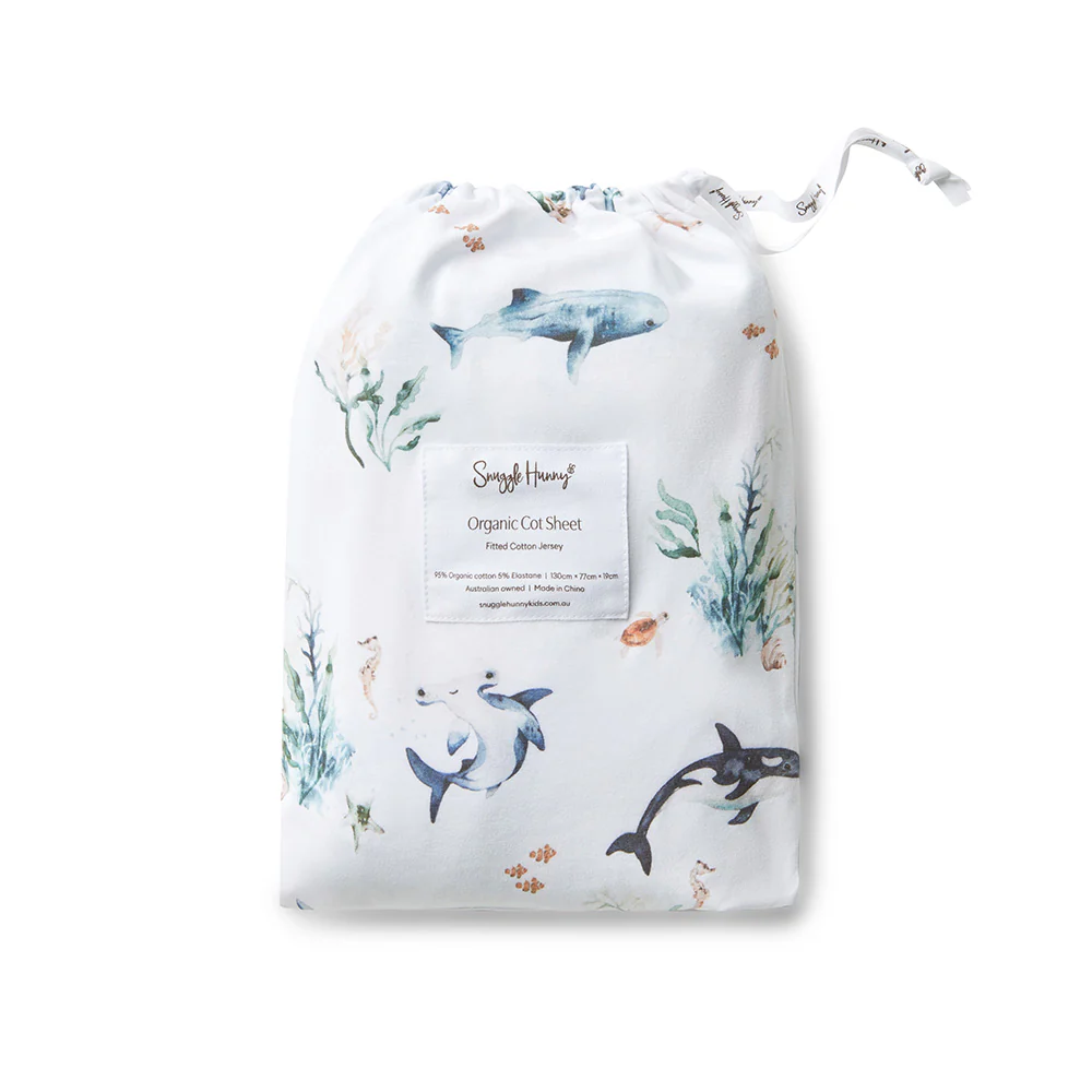 Ocean Organic Fitted Cot Sheet - Image 11