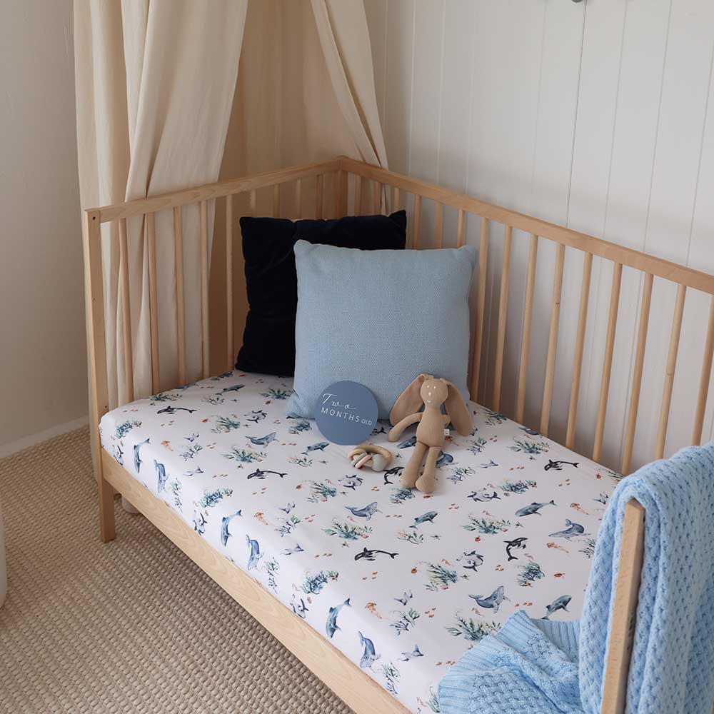 Ocean Organic Fitted Cot Sheet - Image 12