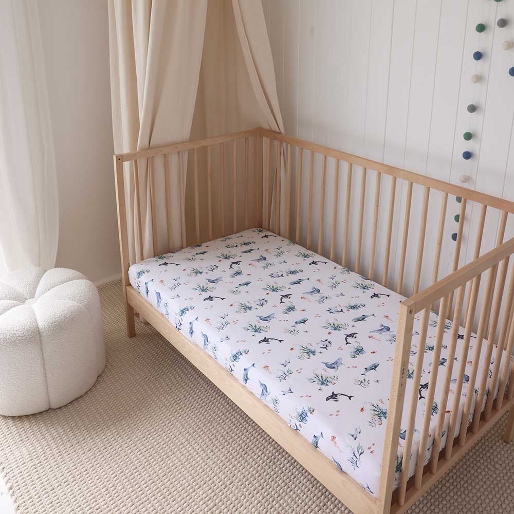 Ocean Organic Fitted Cot Sheet - Image 13