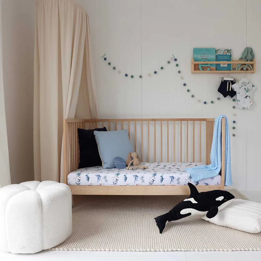 Ocean Organic Fitted Cot Sheet - Image 2