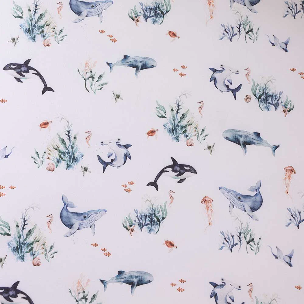Ocean Organic Fitted Cot Sheet - Image 3