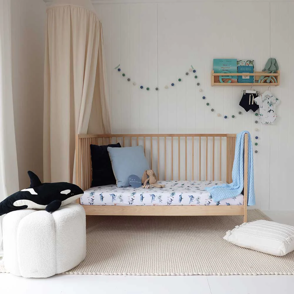 Ocean Organic Fitted Cot Sheet - Image 8