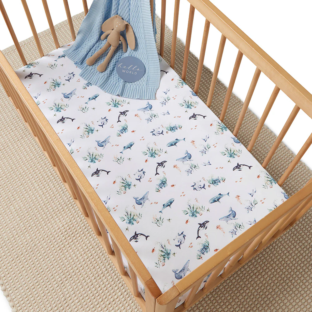 Ocean Organic Fitted Cot Sheet - Image 9