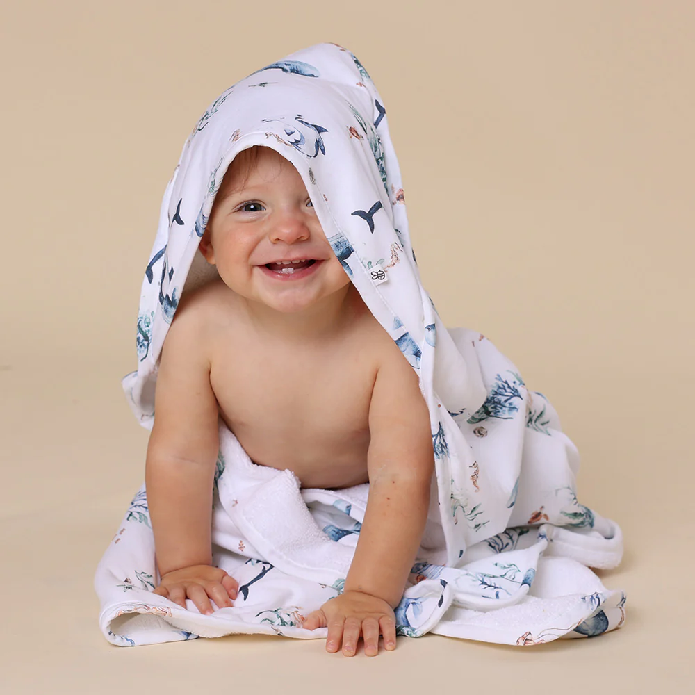 Ocean Organic Hooded Baby Towel - Image 3