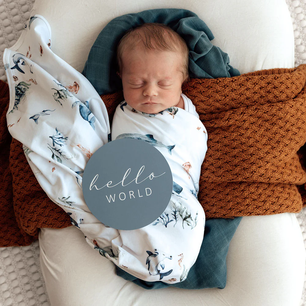 Ocean Organic Jersey Wrap & Beanie Set - Image 8