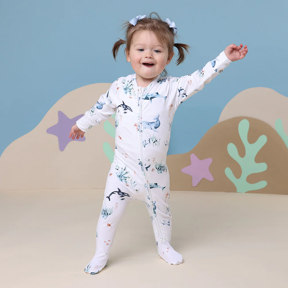 Ocean Organic Snuggle Sleepsuit Zip Footie - Image 5