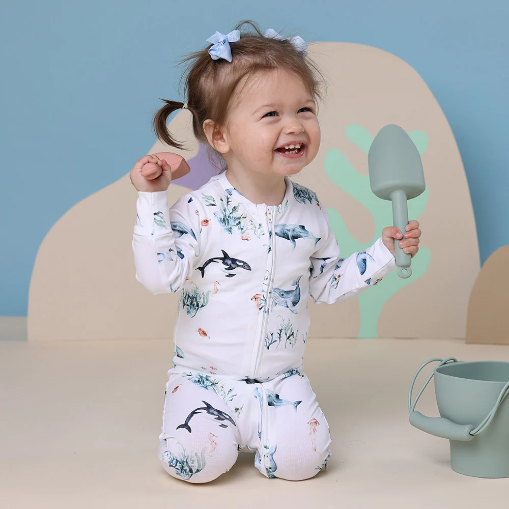 Ocean Organic Snuggle Sleepsuit Zip Footie - Image 8