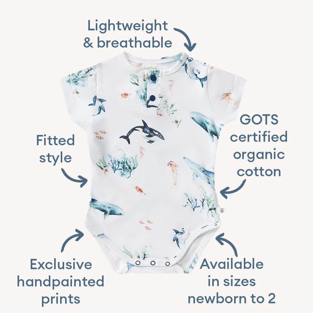Ocean Short Sleeve Organic Bodysuit - Image 4
