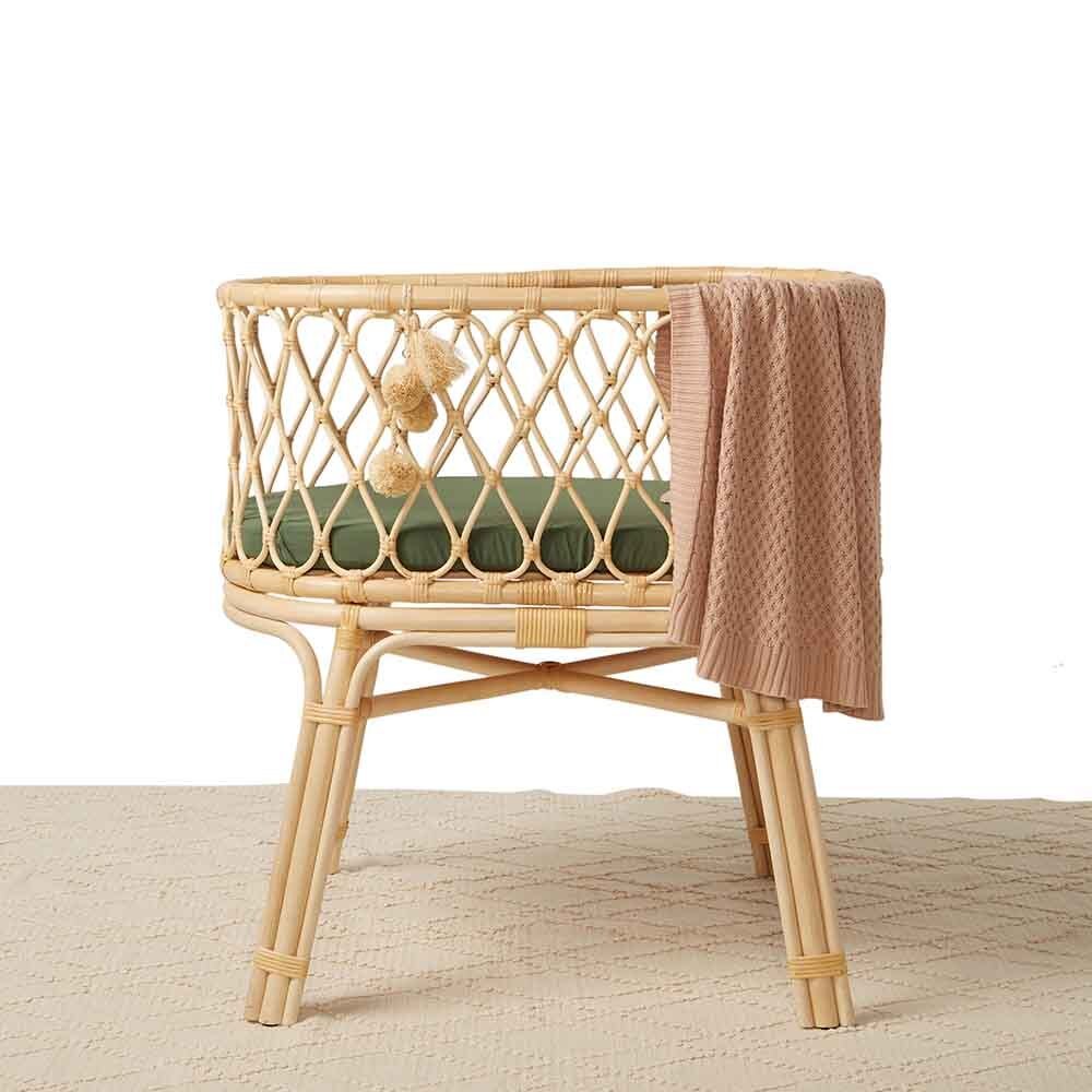 Olive Organic Bassinet Sheet / Change Pad Cover - Image 4