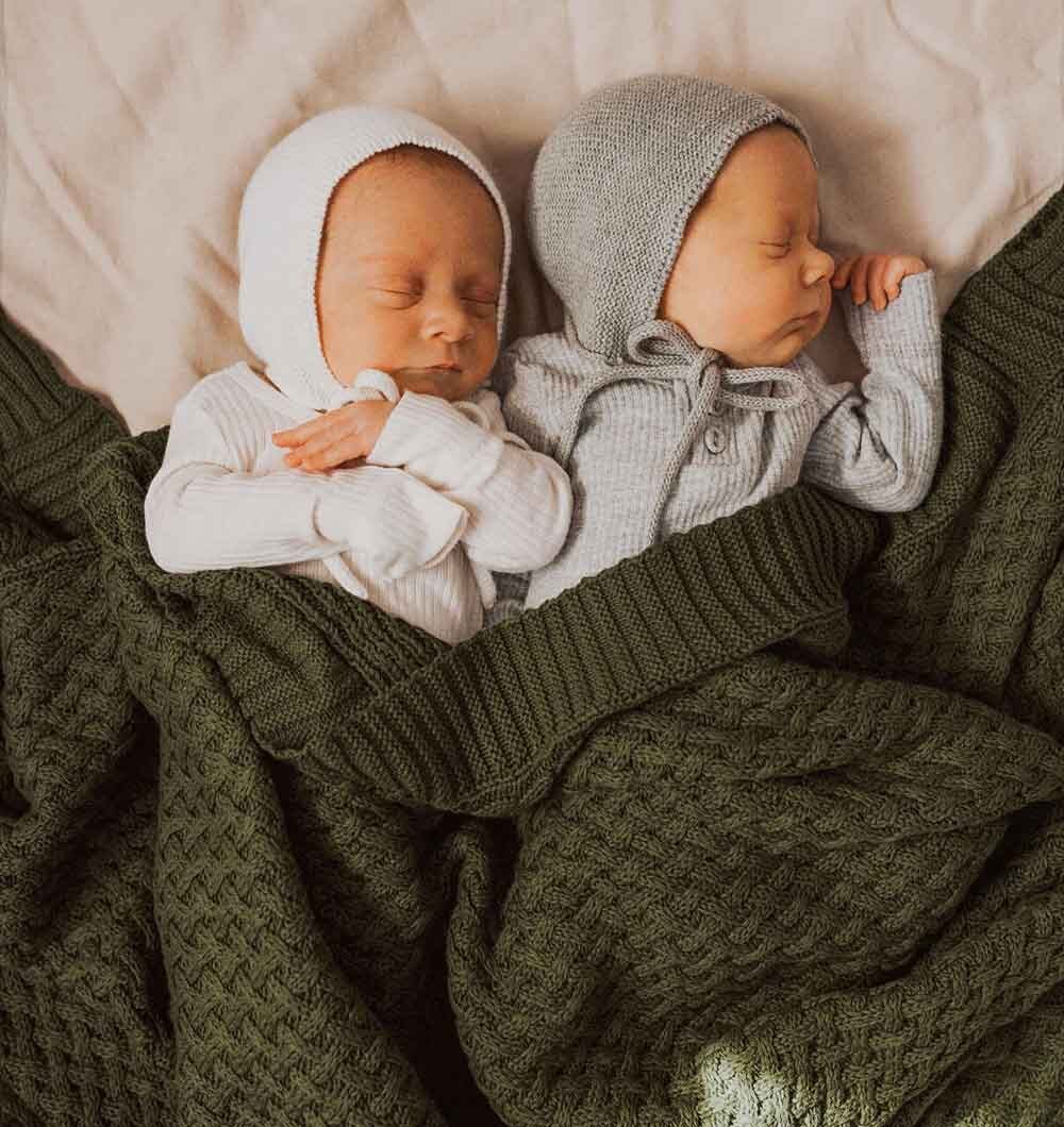 Olive Diamond Knit Organic Baby Blanket - Image 4