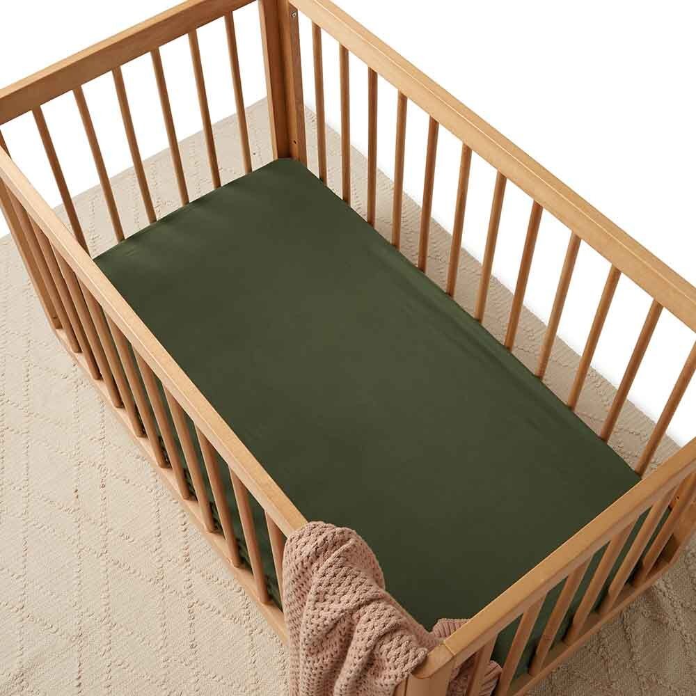 Olive Organic Fitted Cot Sheet - Image 3