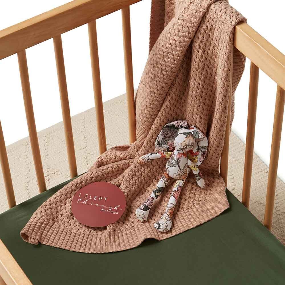 Olive Organic Fitted Cot Sheet - Image 5