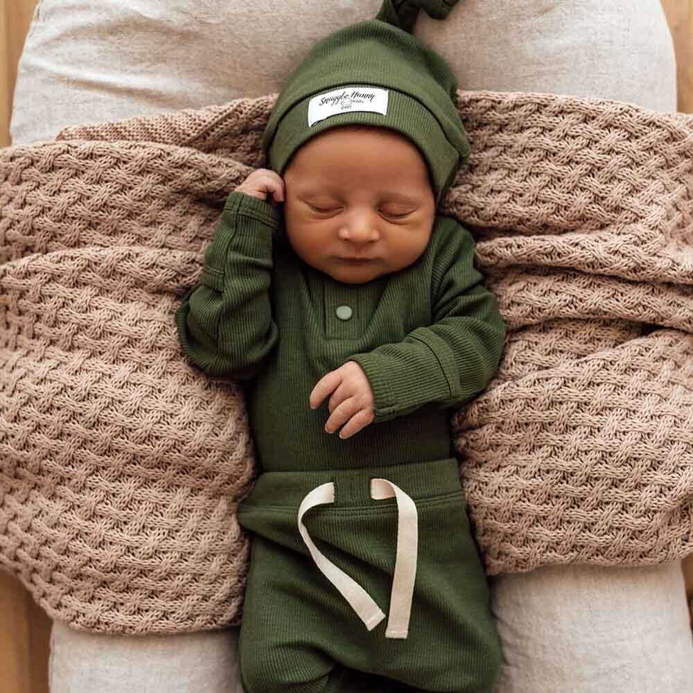 Olive Long Sleeve Organic Bodysuit - Image 5