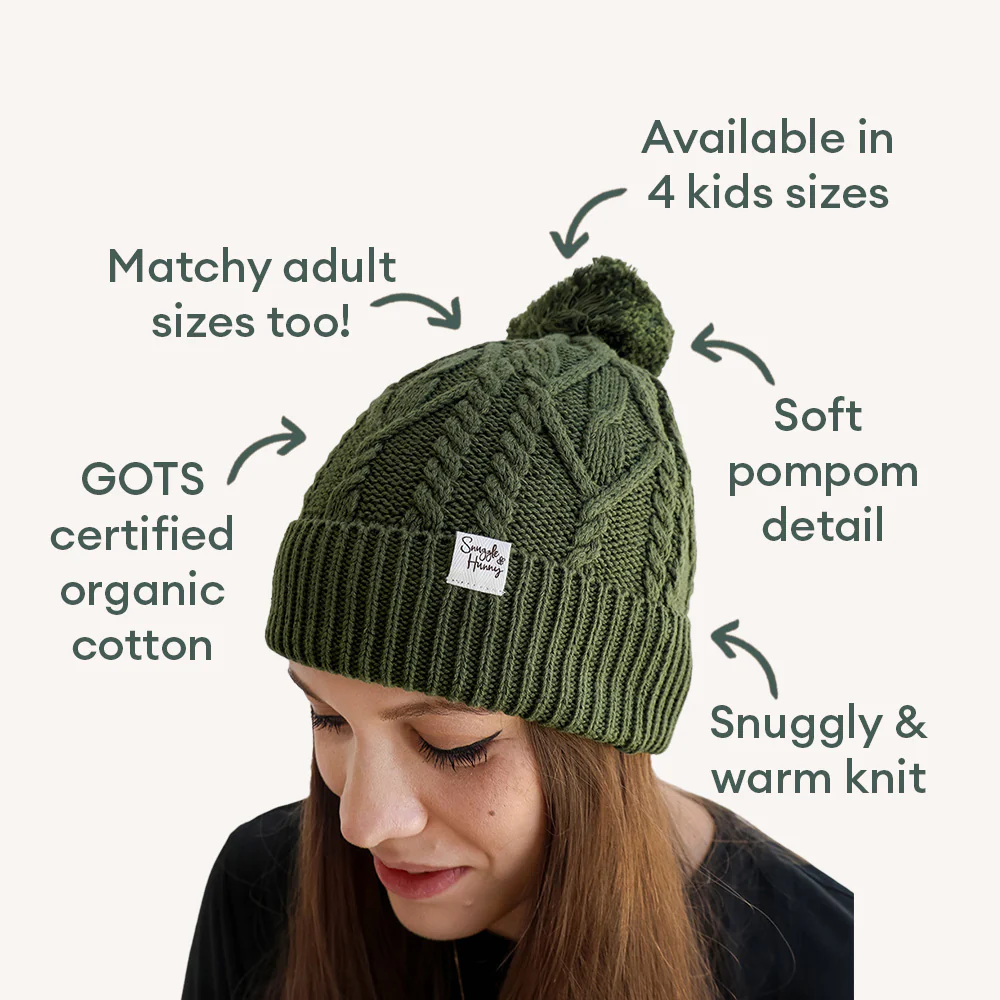 Olive Organic Adult Knit Beanie - Image 3