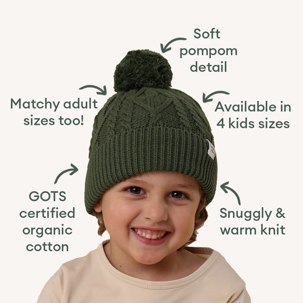 Olive Organic Baby Knit Beanie - Image 4